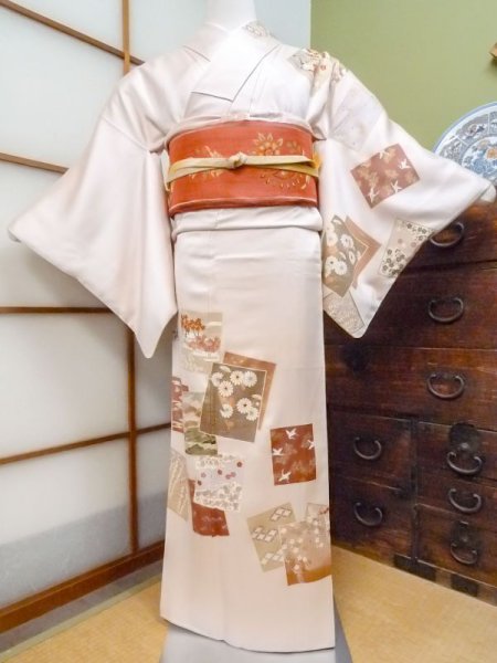 Photo1: CN0726J TSUKESAGE formal (Grade B) and FUKURO OBI sash (Grade A) (1)