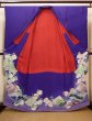 Photo4: I0107S Used Japanese Kimono  Bright Purple FURISODE long-sleeved / Silk. Book, MEIJI era (Grade C) (4)