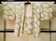 Photo1: K1020D Used Japanese   Cream HAORI short jacket / Silk. Abstract pattern   (Grade C) (1)