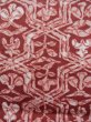Photo6: K1027M Used Japanese Pale  Red HAORI short jacket / Wool. Geometrical pattern,   (Grade D) (6)