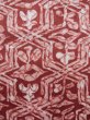 Photo7: K1027M Used Japanese Pale  Red HAORI short jacket / Wool. Geometrical pattern,   (Grade D) (7)
