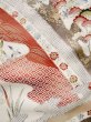 Photo11: L0204W Used Japanese women  Off White FURISODE long-sleeved / Silk. Chrysanthemum,   (Grade B) (11)