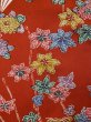 Photo10: L0204Z Used Japanese women  Vermilion FURISODE long-sleeved / Silk. Chrysanthemum,   (Grade A+) (10)