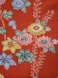 Photo11: L0204Z Used Japanese women  Vermilion FURISODE long-sleeved / Silk. Chrysanthemum,   (Grade A+) (11)