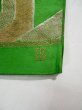 Photo3: L0217B Vintage Japanese Kimono Creamy  Green FUKURO OBI sash Tortoise-shell pattern― Hexagonal pattern Silk. (3)