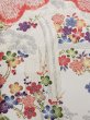 Photo11: L0316E Used Japanese womenShiny  Off White FURISODE long-sleeved / Silk. Flower,   (Grade B) (11)