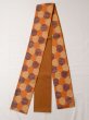 Photo1: L0414L Vintage Japanese Kimono Pale  Orange HANHABA OBI half width sash Circle Cotton. (1)