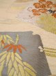 Photo11: L0427J Vintage Japanese Kimono Grayish Yellowish Ivory NAGOYA OBI sash Flower Silk. (11)