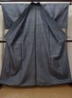 Photo2: Mint L1220Y Used Japanese women Bluish Gray HITOE unlined / Silk. Abstract pattern   (Grade A) (2)