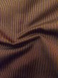 Photo9: M0301Y Used Japanese men  Brown Men's Kimono / Silk. Stripes padding inside  (Grade D) (9)
