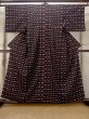 Photo1: M0712X Used Japanese women  Black HITOE unlined / Wool. Dot,   (Grade D) (1)