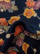 Photo12: M0728W Used Japanese women  Indigo Blue KOMON dyed / Silk. Peony,   (Grade B) (12)