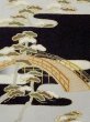 Photo8: M1228E Antique Japanese women   Black TOMESODE formal / Silk. Pine tree/branch/needle,   (Grade C) (8)