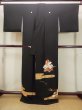 Photo2: M1228K Vintage Japanese women   Black TOMESODE formal / Silk. Haze,   (Grade C) (2)