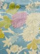 Photo5: M1228U Vintage Japanese women  Pale Light Blue KOMON dyed / Silk. Chrysanthemum,   (Grade C) (5)