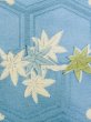 Photo7: M1228U Vintage Japanese women  Pale Light Blue KOMON dyed / Silk. Chrysanthemum,   (Grade C) (7)