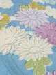 Photo8: M1228U Vintage Japanese women  Pale Light Blue KOMON dyed / Silk. Chrysanthemum,   (Grade C) (8)