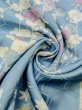 Photo11: M1228U Vintage Japanese women  Pale Light Blue KOMON dyed / Silk. Chrysanthemum,   (Grade C) (11)