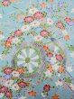 Photo5: M1228V Vintage Japanese women  Pale Light Blue KOMON dyed / Silk. Chrysanthemum,   (Grade C) (5)