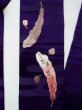 Photo4: N0216A Vintage Japanese Kimono  Shiny Purple NAGOYA OBI sash Bird Silk. (Grade B) (4)