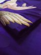 Photo5: N0216A Vintage Japanese Kimono  Shiny Purple NAGOYA OBI sash Bird Silk. (Grade B) (5)