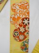 Photo4: N0216B Vintage Japanese Kimono  Shiny Yellow NAGOYA OBI sash Peony Silk. (Grade C) (4)