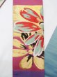 Photo4: N0216C Vintage Japanese Kimono  Shiny Multi Color NAGOYA OBI sash Flower Silk. (Grade C) (4)