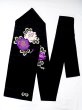 Photo1: N0216E Vintage Japanese Kimono  Shiny Black NAGOYA OBI sash Rose Silk. (Grade B) (1)