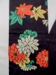 Photo4: N0216H Vintage Japanese Kimono   Black NAGOYA OBI sash Chrysanthemum Silk. (Grade B) (4)