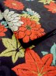 Photo5: N0216H Vintage Japanese Kimono   Black NAGOYA OBI sash Chrysanthemum Silk. (Grade B) (5)