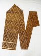 Photo1: N0216N Vintage Japanese Kimono  Shiny Brown NAGOYA OBI sash Flower Silk. (Grade C) (1)