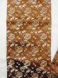 Photo4: N0216N Vintage Japanese Kimono  Shiny Brown NAGOYA OBI sash Flower Silk. (Grade C) (4)