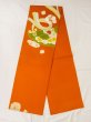 Photo1: N0228A Vintage Japanese Kimono  Vivid Orange FUKURO OBI sash Chrysanthemum Silk. (Grade D) (1)