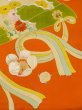 Photo3: N0228A Vintage Japanese Kimono  Vivid Orange FUKURO OBI sash Chrysanthemum Silk. (Grade D) (3)