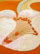 Photo9: N0228A Vintage Japanese Kimono  Vivid Orange FUKURO OBI sash Chrysanthemum Silk. (Grade D) (9)