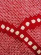 Photo5: N0305F Vintage Japanese women   Red HAORI short jacket / Silk. Dapple pattern   (Grade B) (5)