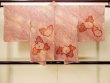 Photo2: Mint N0305G Vintage Japanese women   Vermilion HAORI short jacket / Silk. Flower,   (Grade A) (2)