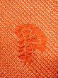 Photo6: N0305J Vintage Japanese women  Vivid Orange HAORI short jacket / Silk. Dapple pattern Gingko nut leaf pattern  (Grade B) (6)