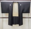 Photo1: Mint N0305V Vintage Japanese   Black Men's Haori / Silk.    (Grade C) (1)