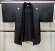 Photo1: Mint N0305W Vintage Japanese   Black Men's Haori / Silk.    (Grade B) (1)