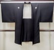 Photo1: Mint N0305X Vintage Japanese   Black Men's Haori / Silk.    (Grade C) (1)