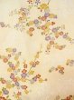 Photo4: N0312B Vintage Japanese women  Pale Yellow KOMON dyed / Silk. Flower,   (Grade C) (4)