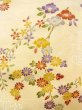 Photo6: N0312B Vintage Japanese women  Pale Yellow KOMON dyed / Silk. Flower,   (Grade C) (6)