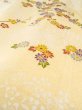 Photo10: N0312B Vintage Japanese women  Pale Yellow KOMON dyed / Silk. Flower,   (Grade C) (10)