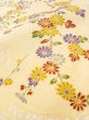 Photo11: N0312B Vintage Japanese women  Pale Yellow KOMON dyed / Silk. Flower,   (Grade C) (11)