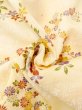 Photo13: N0312B Vintage Japanese women  Pale Yellow KOMON dyed / Silk. Flower,   (Grade C) (13)