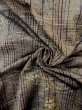 Photo11: N0312E Vintage Japanese women  Greenish Gray HITOE unlined / Silk. Stripes,   (Grade B) (11)