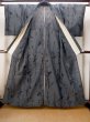 Photo2: N0312F Vintage Japanese women  Dark Gray OJIYACHIJIMI / Linen. Leaf,   (Grade B) (2)