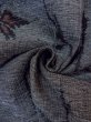 Photo11: N0312F Vintage Japanese women  Dark Gray OJIYACHIJIMI / Linen. Leaf,   (Grade B) (11)