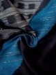 Photo11: N0312G Antique Japanese women   Black HITOE unlined / Silk. Abstract pattern   (Grade D) (11)